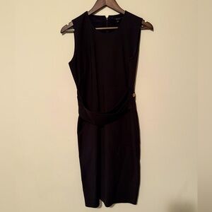 Gucci Black Sleeveless Belted Sheath Dress